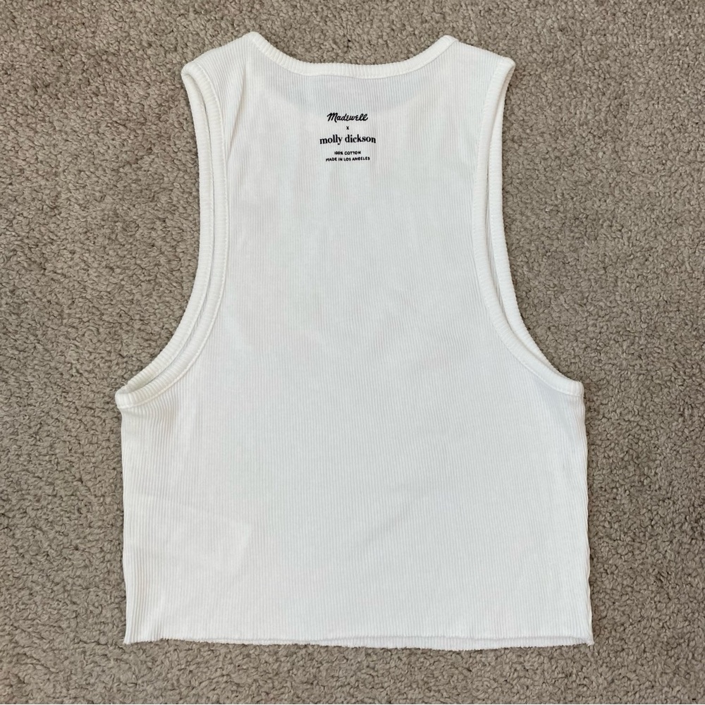 Madewell x Molly Dickson Raw Hem Tank Top White‎ XS - Picture 4 of 6